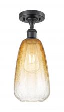 Innovations Lighting 516-1C-BK-G480-6AM - Brookhaven Almond - 1 Light - 6 inch - Matte Black - Semi-Flush Mount