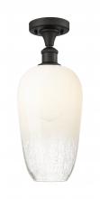 Innovations Lighting 516-1C-OB-G484-7OP - Brookhaven Flute - 1 Light - 7 inch - Oil Rubbed Bronze - Semi-Flush Mount