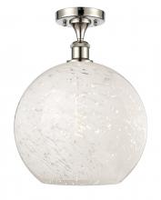 Innovations Lighting 516-1C-PN-G1216-12WM - White Mouchette - 1 Light - 12 inch - Polished Nickel - Semi-Flush Mount