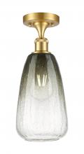 Innovations Lighting 516-1C-SG-G480-6SL - Brookhaven Almond - 1 Light - 6 inch - Satin Gold - Semi-Flush Mount