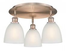 Innovations Lighting 516-3C-AC-G381 - Castile - 3 Light - 18 inch - Antique Copper - Flush Mount