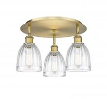 Innovations Lighting 516-3C-BB-G442 - Brookfield - 3 Light - 18 inch - Brushed Brass - Flush Mount