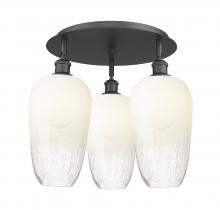 Innovations Lighting 516-3C-BK-G484-7OP - Brookhaven Flute - 3 Light - 19 inch - Matte Black - Flush Mount