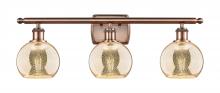 Innovations Lighting 516-3W-AC-G128-6 - Athens - 3 Light - 26 inch - Antique Copper - Bath Vanity Light