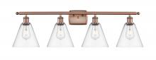 Innovations Lighting 516-4W-AC-GBC-82 - Berkshire - 4 Light - 38 inch - Antique Copper - Bath Vanity Light