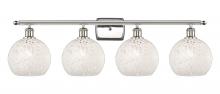 Innovations Lighting 516-4W-PN-G1216-8WM - White Mouchette - 4 Light - 38 inch - Polished Nickel - Bath Vanity Light