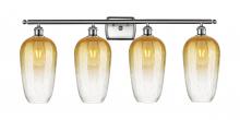 Innovations Lighting 516-4W-SN-G484-7AM - Brookhaven Flute - 4 Light - 37 inch - Brushed Satin Nickel - Bath Vanity Light