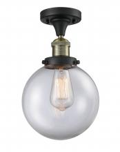 Innovations Lighting 517-1CH-BAB-G202-8 - Beacon - 1 Light - 8 inch - Black Antique Brass - Semi-Flush Mount