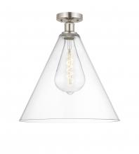 Innovations Lighting 616-1F-SN-GBC-162 - Berkshire - 1 Light - 16 inch - Brushed Satin Nickel - Semi-Flush Mount