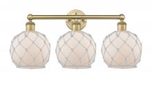 Innovations Lighting 616-3W-BB-G121-8RW - Farmhouse Rope - 3 Light - 26 inch - Brushed Brass - Bath Vanity Light