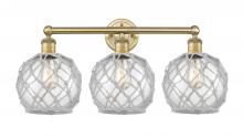 Innovations Lighting 616-3W-BB-G122-8RW - Farmhouse Rope - 3 Light - 26 inch - Brushed Brass - Bath Vanity Light