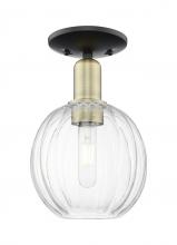 Innovations Lighting 716-1C-BAB-G458-7CL - Preston - 1 Light - 6 inch - Black Antique Brass - Semi-Flush Mount