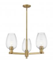 Innovations Lighting 716-3CR-BB-G457-6CL - Preston - 3 Light - 18 inch - Brushed Brass - Flush Mount