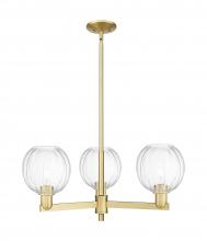 Innovations Lighting 716-3CR-SG-G458-7CL - Preston - 3 Light - 18 inch - Satin Gold - Flush Mount