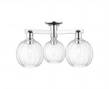 Innovations Lighting 716-3F-PC-G458-7CL - Preston - 3 Light - 6 inch - Polished Chrome - Semi-Flush Mount