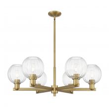 Innovations Lighting 716-6CR-BB-G458-7CL - Preston - 6 Light - 24 inch - Brushed Brass - Chandelier
