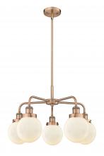 Innovations Lighting 916-5CR-AC-G201-6 - Beacon - 5 Light - 25 inch - Antique Copper - Chandelier