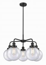Innovations Lighting 916-5CR-BK-G204-8 - Beacon - 5 Light - 27 inch - Matte Black - Chandelier