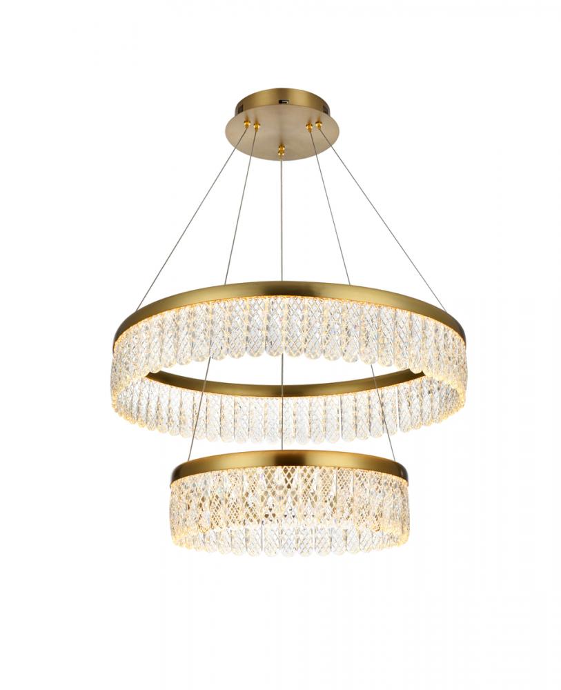 Rune Hang D24"xH4.5" 36W DIM 3CCT Satin Gold