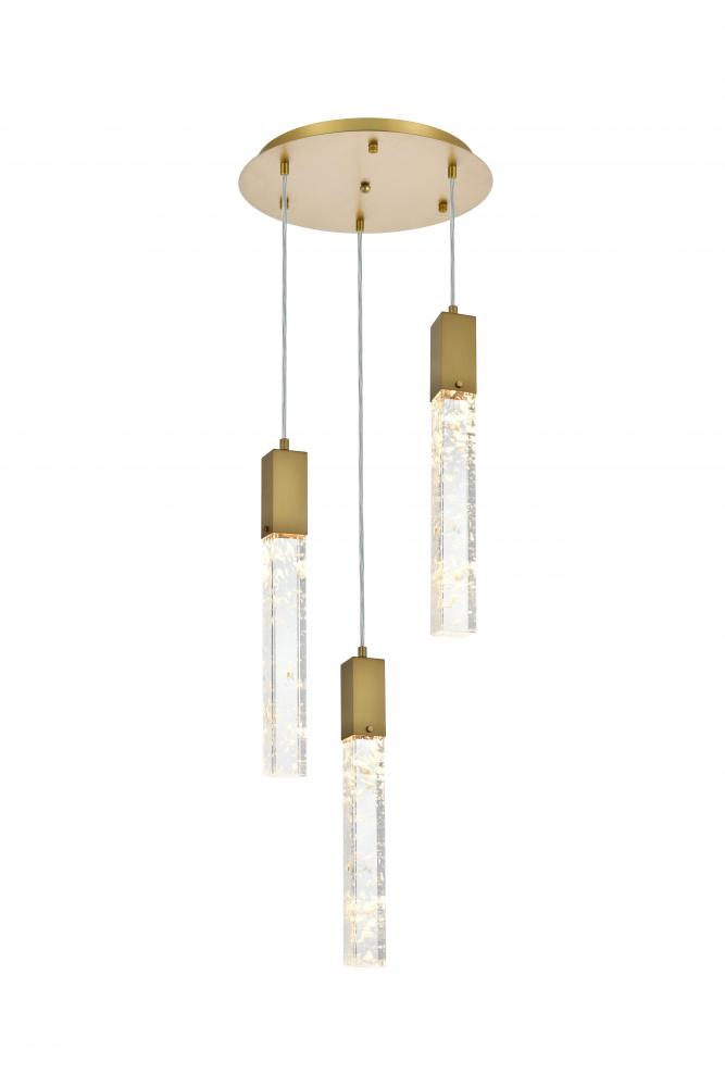 Pendant D16"H24"L3 Satin Gold