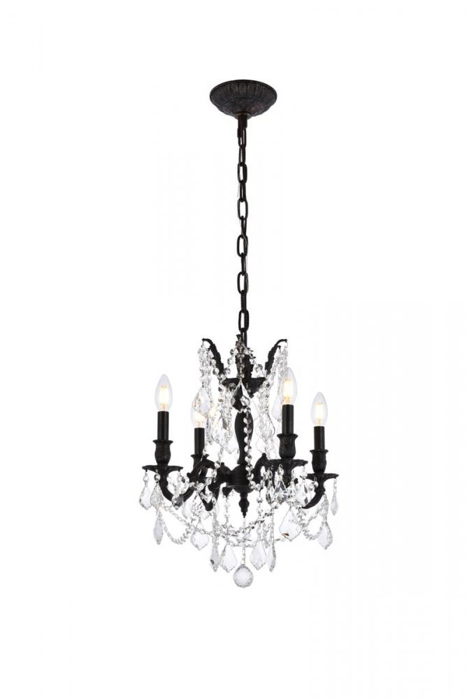 Rosalia 4 light Dark Bronze Pendant Clear Royal Cut Crystal