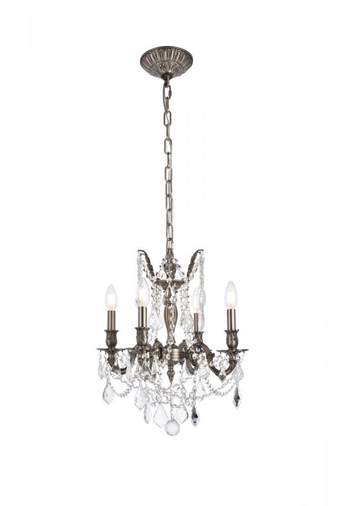 Rosalia 4 light Pewter Pendant Clear Royal Cut Crystal