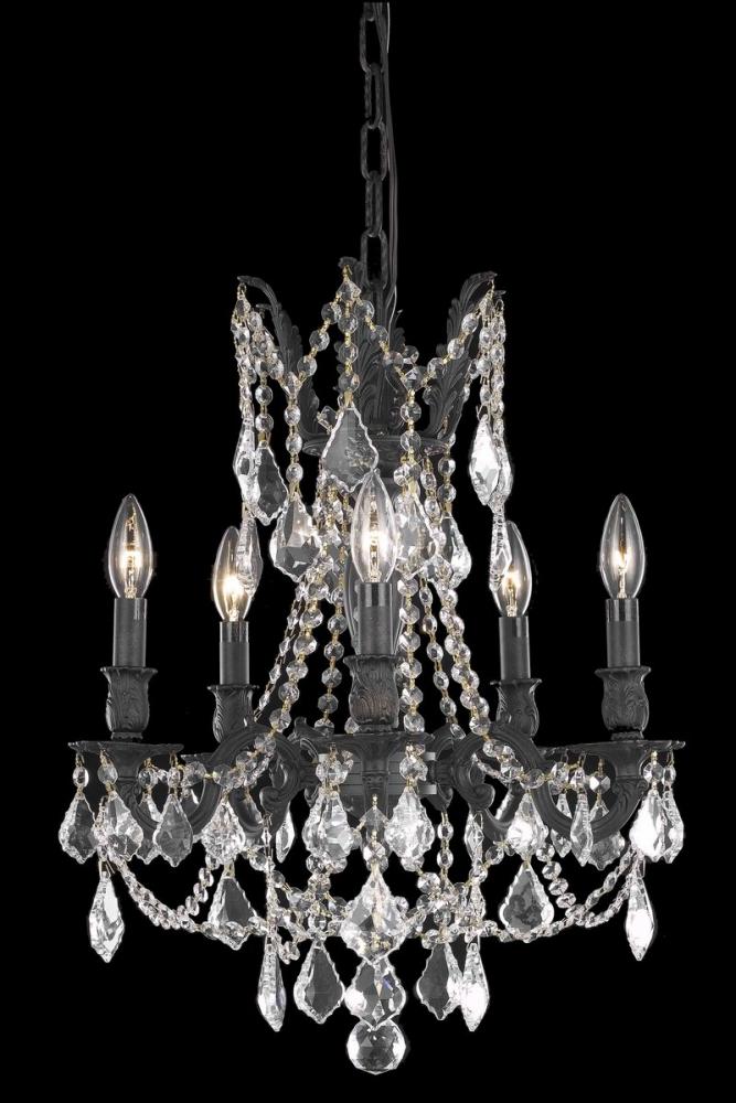 Rosalia 5 light Dark Bronze Pendant Clear Royal Cut Crystal