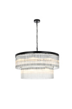 Elegant 1070D32BK - Harlow 32 inch Chandelier in Black