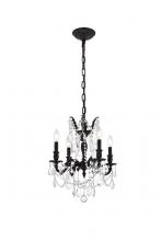 Elegant 9204D17DB/RC - Rosalia 4 light Dark Bronze Pendant Clear Royal Cut Crystal