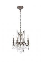 Elegant 9204D17PW/RC - Rosalia 4 light Pewter Pendant Clear Royal Cut Crystal
